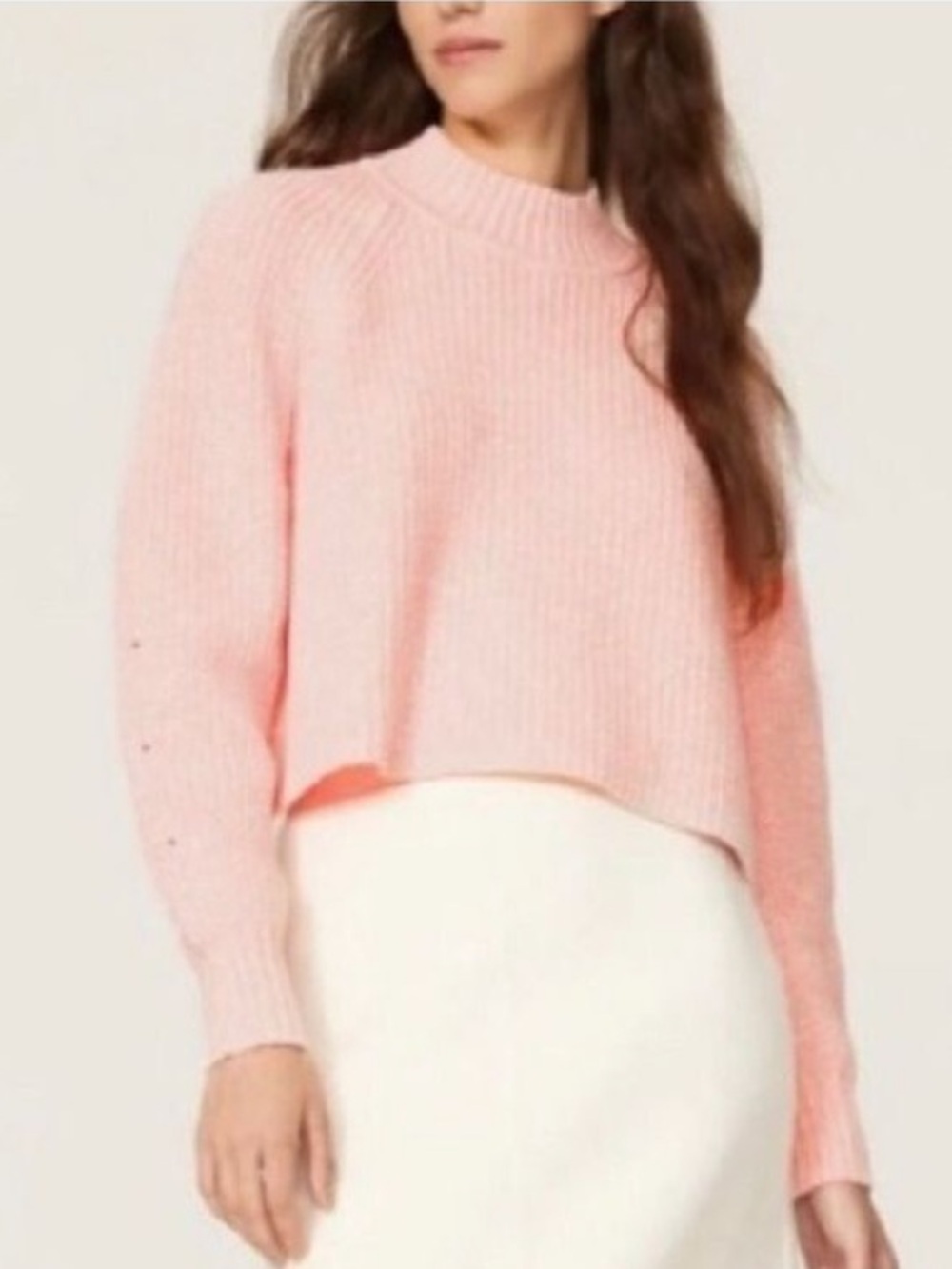 Club Monaco Pink Ribbed A-Line Sweater Small